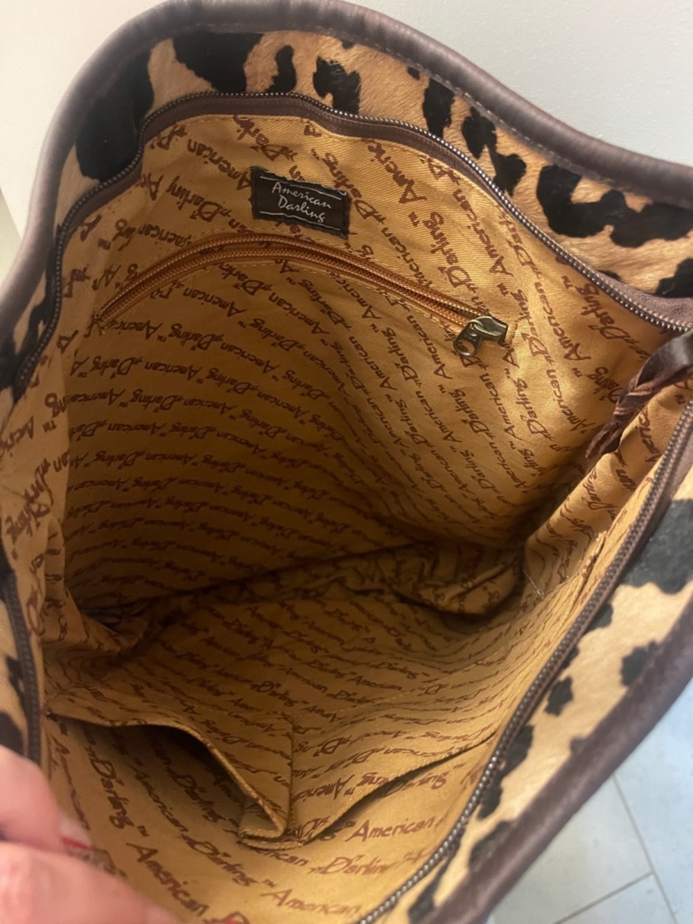 American Darling Leopard Print Fringe Shoulder Bag in Brown and Black - Picture 5 of 6